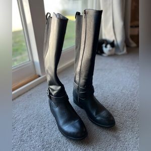 Black Target Calf-Knee Length Boot